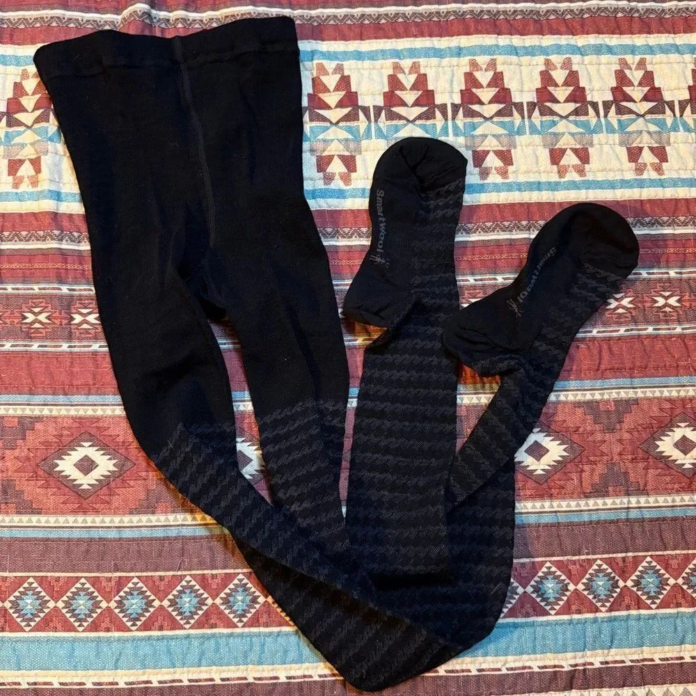 Smartwool women’s Black Patterned Tights Size medium